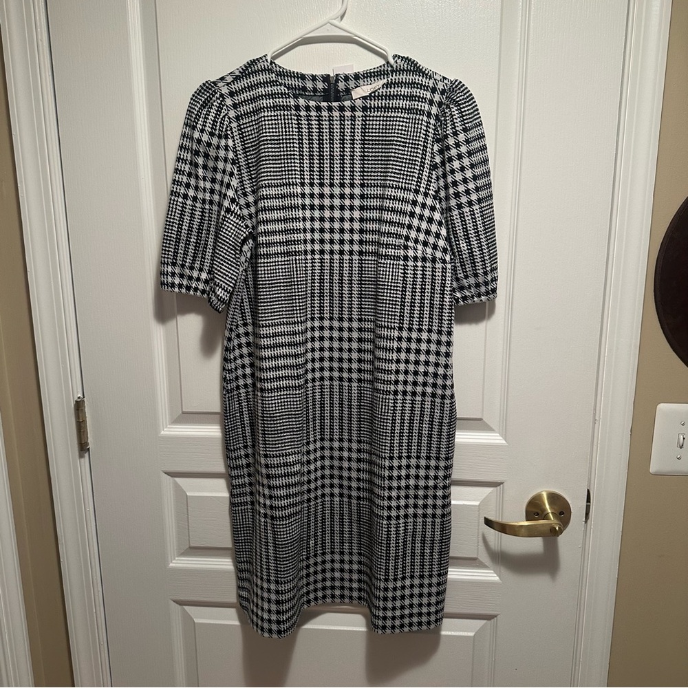 NWT Loft houndstooth dress, medium